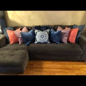 Sofa & Ottoman w/ storage. Pillows not included.